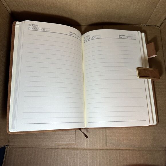 A5 Vintage Leatherbound Notebook W/Bookmark & MOKA Pen Included. (200 Pages) - Picture 3 of 4